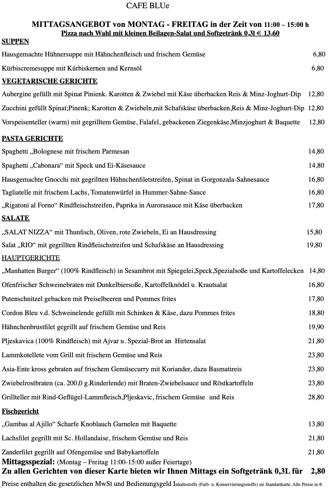 Wochenkarte