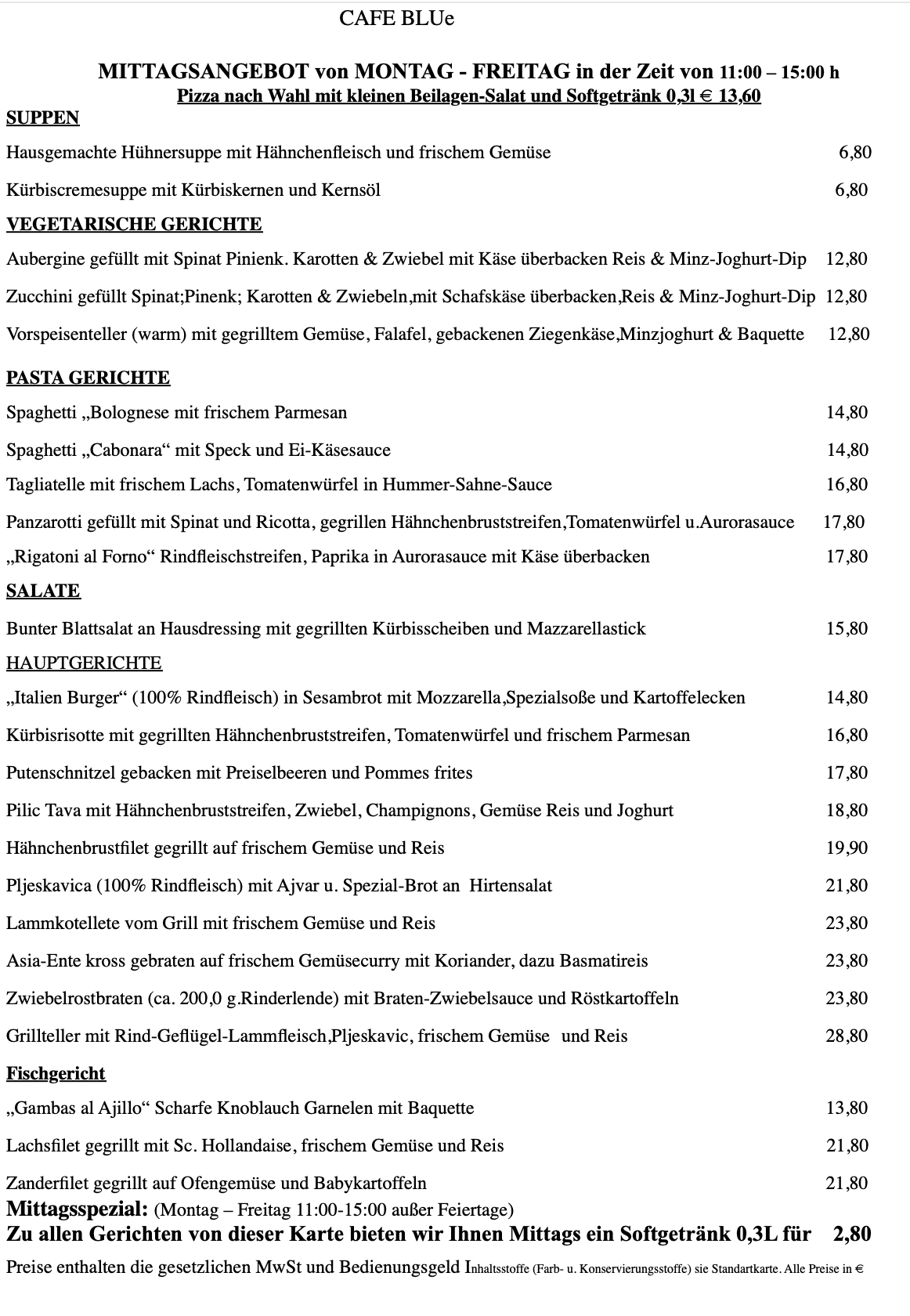 Wochenkarte